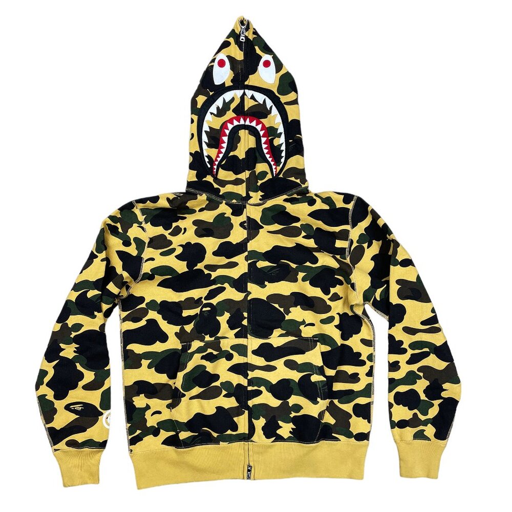 BAPE Color Camo Shark WGM Full Zip Hoodie Yellow | A Bathing Ape
